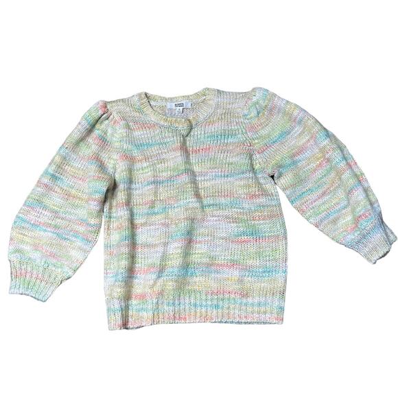 BB Dakota light multicolor rainbow knit crop sweater wool blend S NWOT - Picture 1 of 4